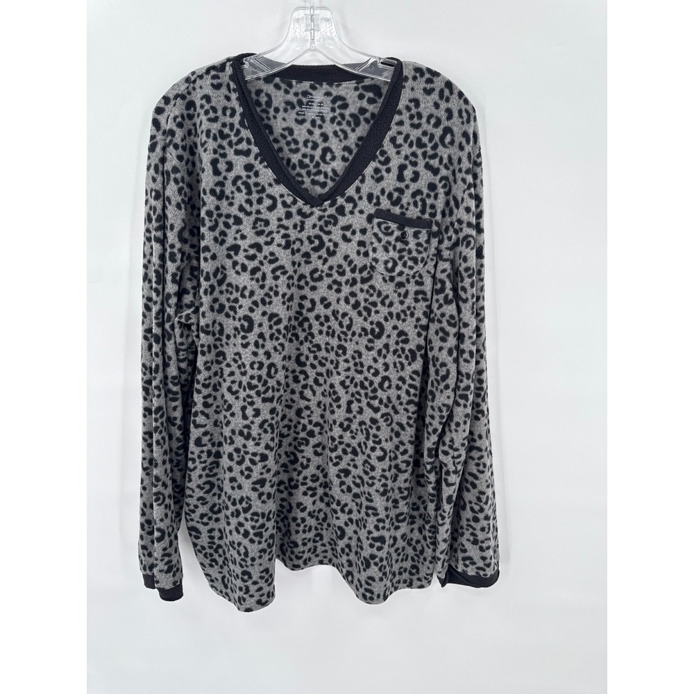 ClimateRight CuddlDuds Top Womens 3X Animal Print Cozy Lounge Relaxation Casual
